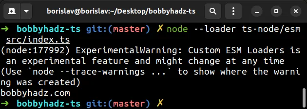node typescript custom esm loader