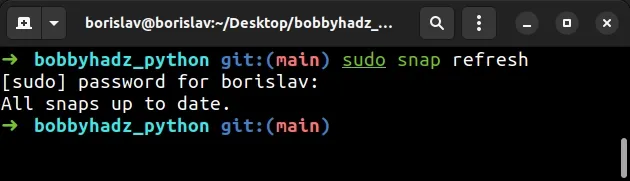 sudo snap refresh