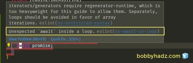 unexpected await inside loop eslint no await in loop