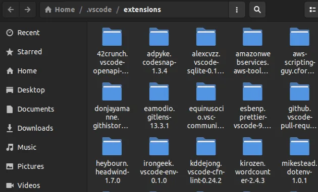 delete extensions directories