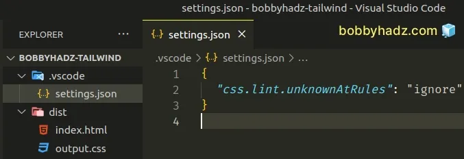 disable css lint unknown at rules for current project only