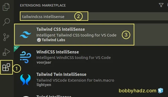 install tailwind css intellisense extension