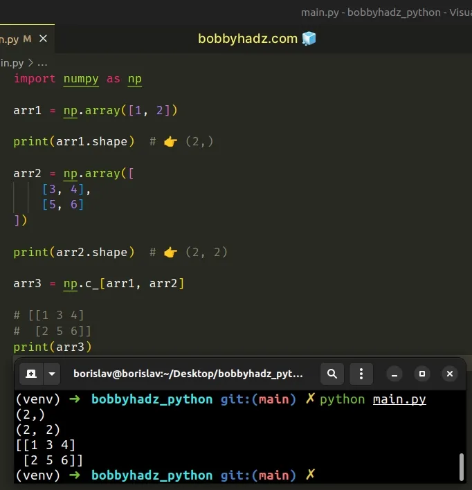 using numpy c class to solve the error