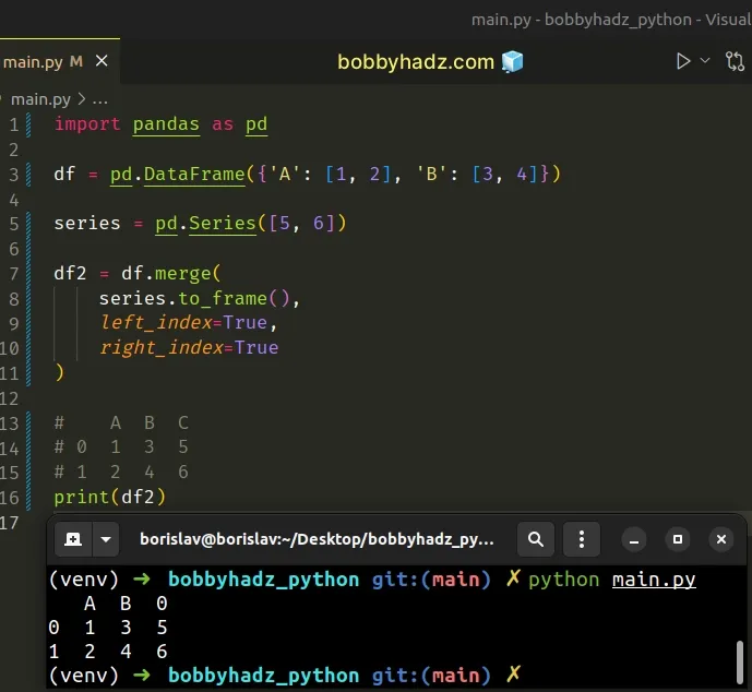 solve error by converting series to dataframe