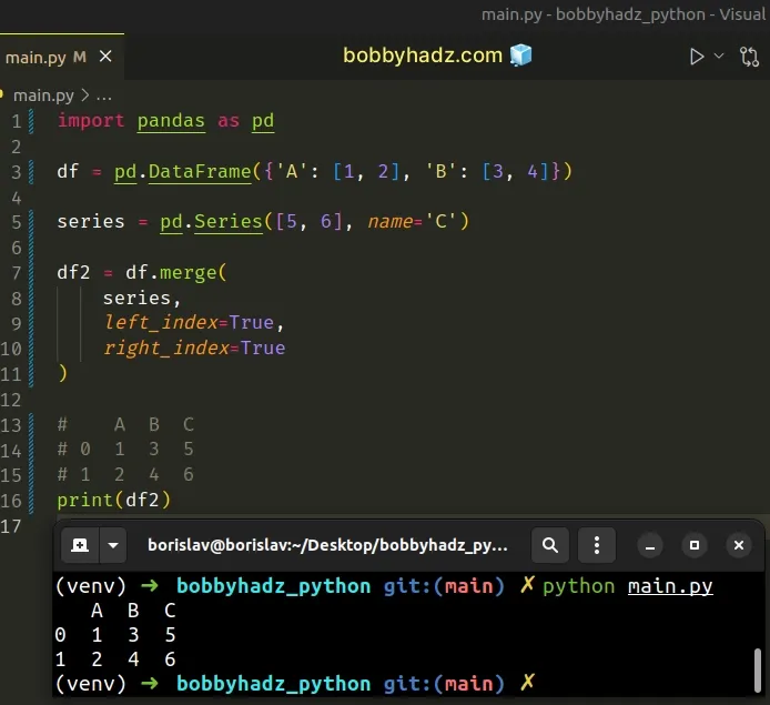 solve error by explicitly naming series