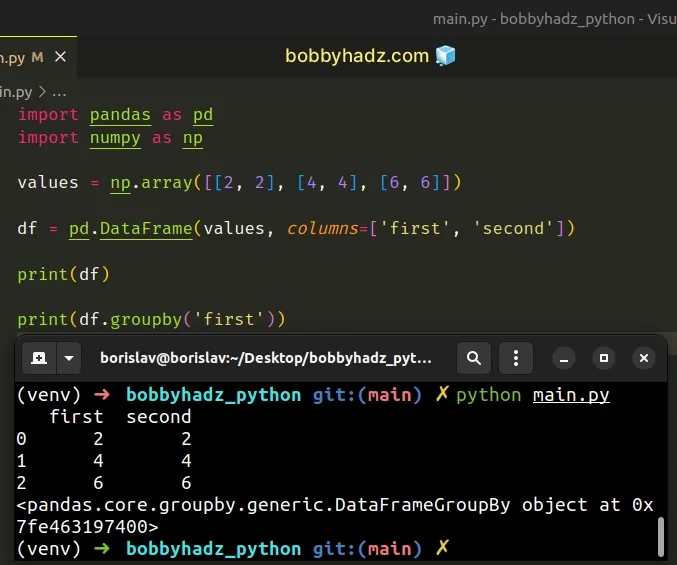 only use one set of square brackets when instantiating the dataframe