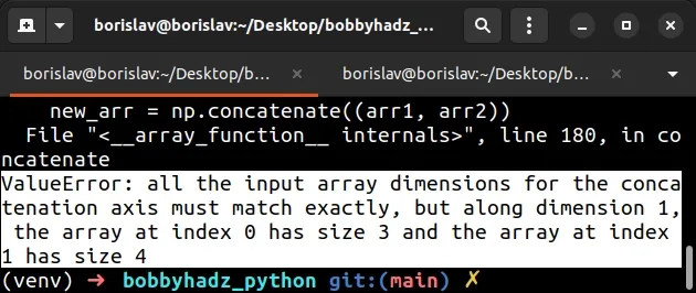 all-the-input-array-dimensions-for-the-concatenation-must-match-exactly