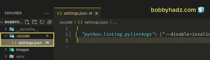 disable invalid name warning for current vscode project