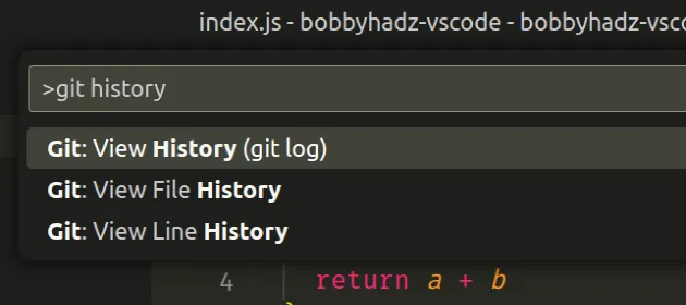 select one of git history commands