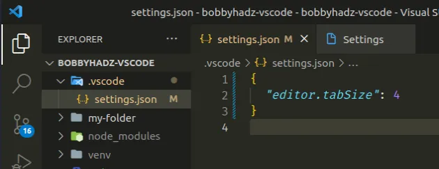 change indentation only in workspace