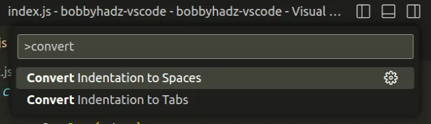 convert indentation to spaces or tabs