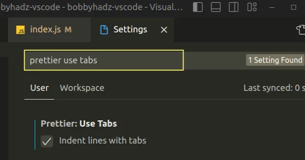 prettier use tabs