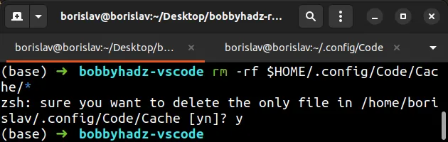 linux delete cache directory