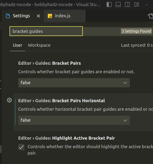disable bracket guides
