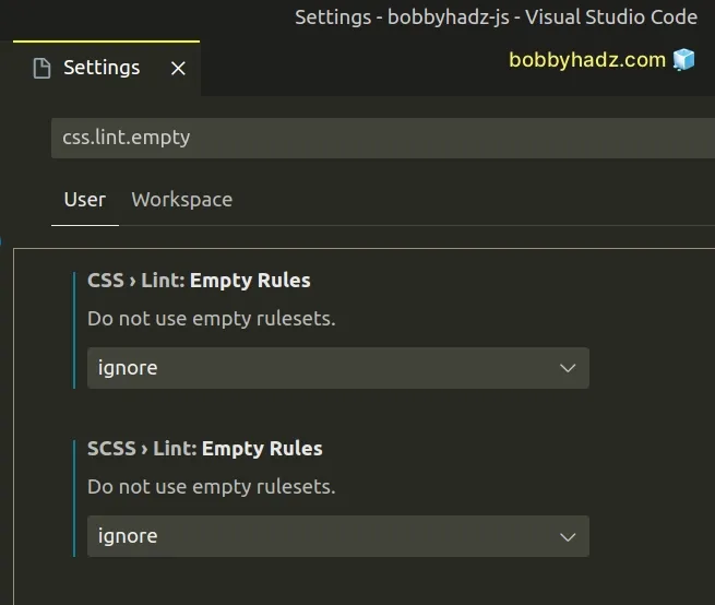 vs-code-do-not-use-empty-rulesets-css-error-solved-bobbyhadz