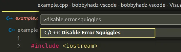 disable error squiggles
