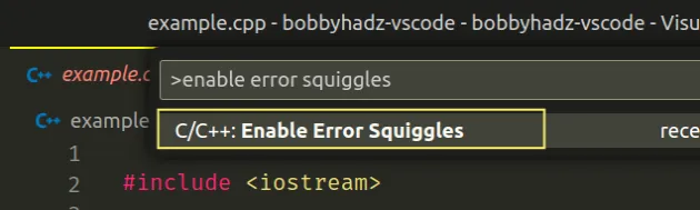 enable error squiggles