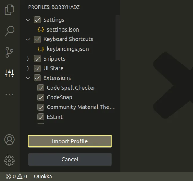 click import profile