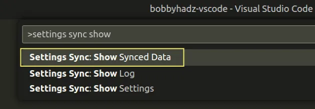 show synced data