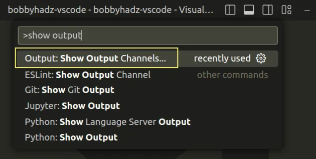 show output channels