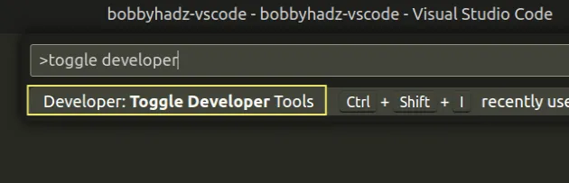 toggle developer tools