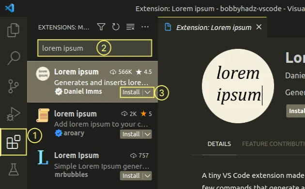 How to generate Lorem Ipsum in Visual Studio Code | bobbyhadz