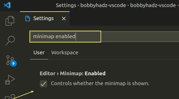 minimap enabled
