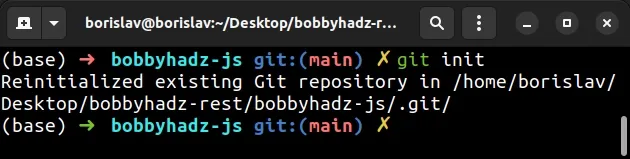 initialize git repository