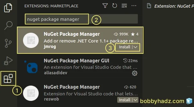 install nuget package manager extension