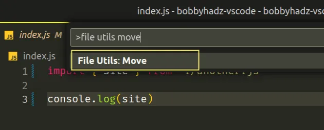 move file using command palette