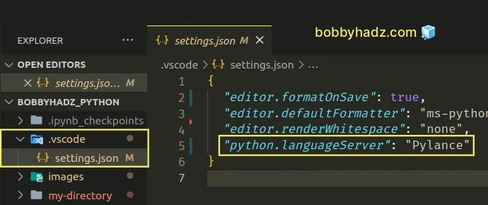 set python language server in your local settings json file