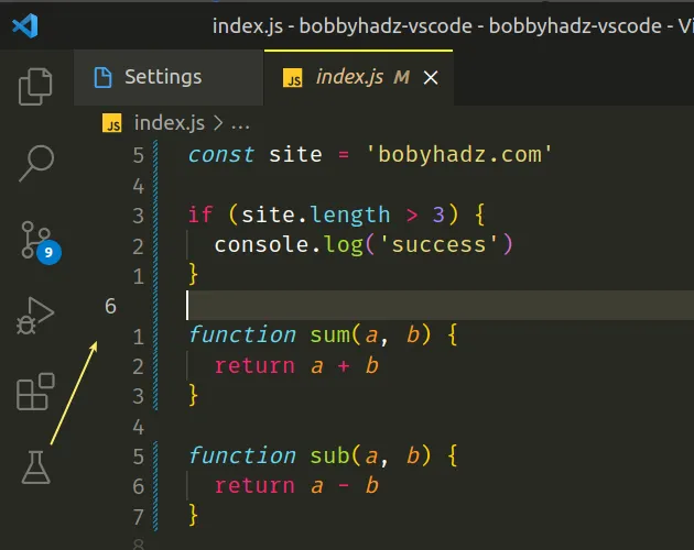 set editor line numbers to relative