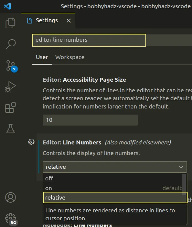 Relative Line Numbers in Visual Studio Code | bobbyhadz