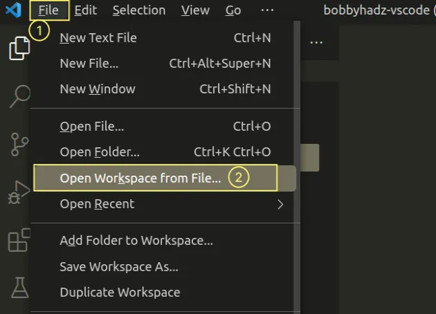 open workspace from file