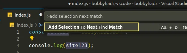 add selection to next find match