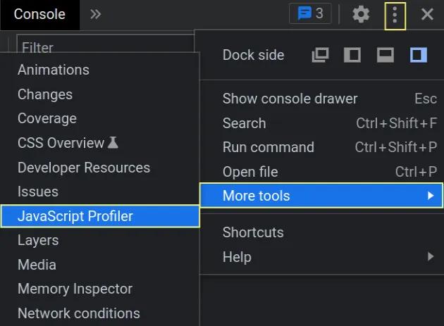 open javascript profiler