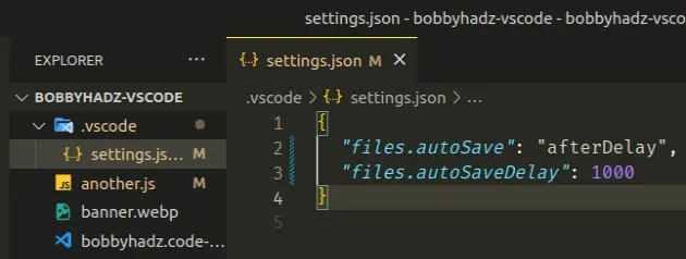 set auto save in local settings json