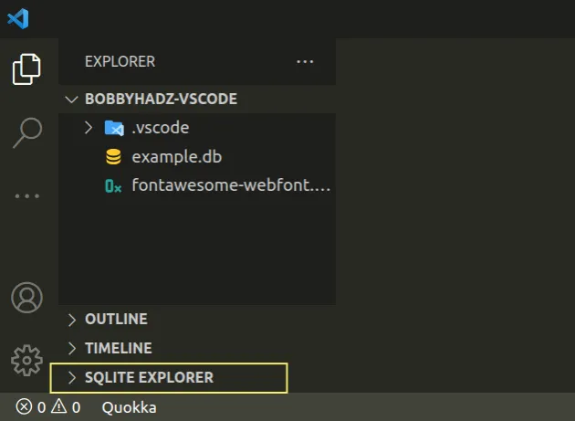 click on sqlite explorer