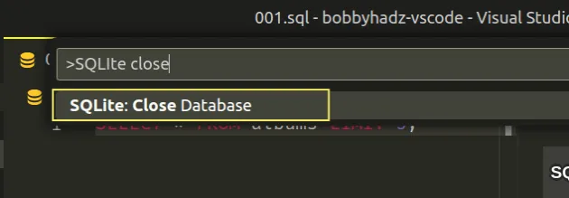 sqlite close database