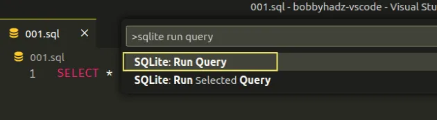 sqlite run query