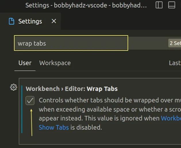enable editor wrap tags setting