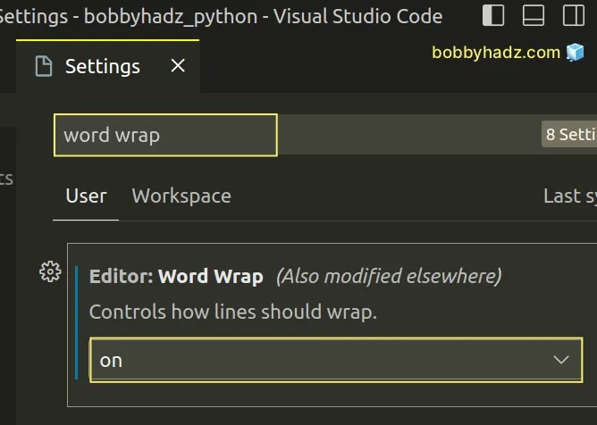 enable editor word wrap