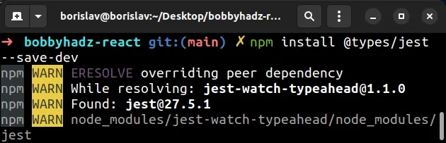 install typings for jest