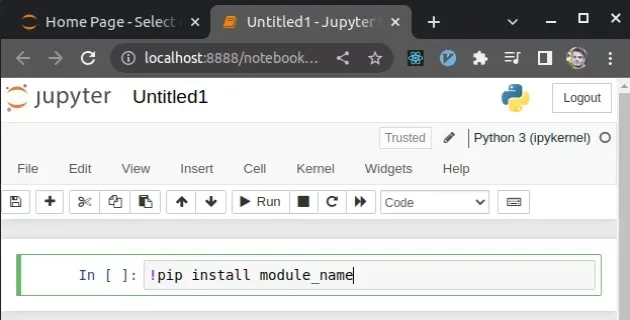 jupyter notebook install module
