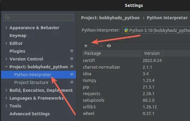 pycharm interpreter install python-dotenv