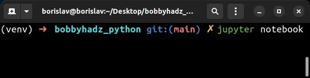 open jupyter notebook